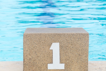 Swimming pool starting block No.1