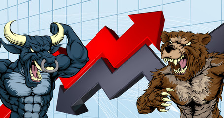 Bears Versus Bulls Stock Market Concept