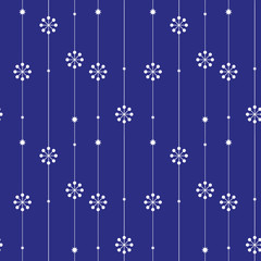 blaue Weihnachtsschneeflocken zeichnen nahtloses Muster