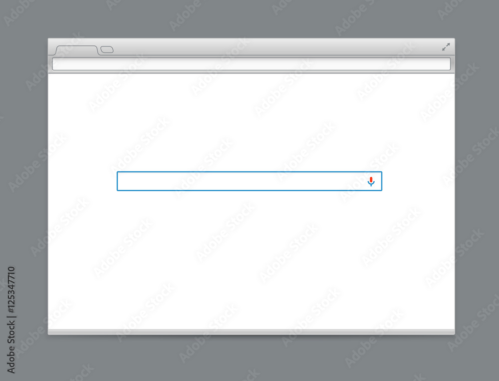 Poster Opened browser vector template with search tab. Vector mockup