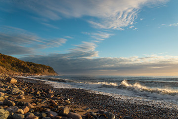 Ocean shore at sunrise