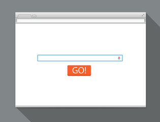 Opened browser vector template with search tab. Vector mockup