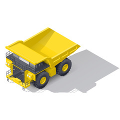 Quarry tipper truck isometric icon