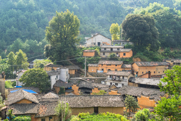 Fototapeta na wymiar farmhouses in ancient village in China.