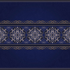 Vector line art seamless border for design template.