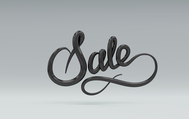Sale Sign. Vector 3D lettering.