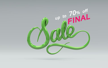 Obraz premium Sale Sign. Vector 3D lettering.