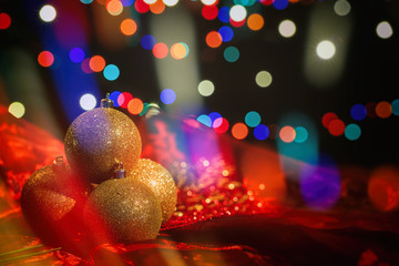 Christmas balls on a blur background