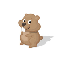 Obraz premium Funny cartoon hamster vector illustration. Animal Zoo concept.