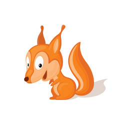 Funny cartoon squirrel vector illustration. Animal Zoo concept.