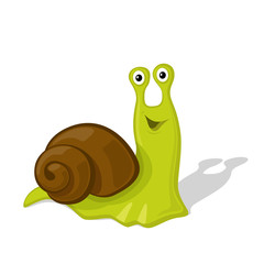 Funny cartoon snail vector illustration. Zoo Animal concept.