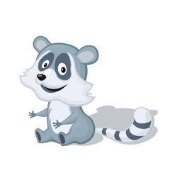 Funny cartoon raccoon vector illustration. Animal Zoo concept.