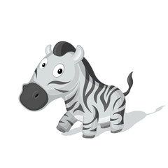 Funny cartoon zebra vector illustration. Animal Zoo concept.