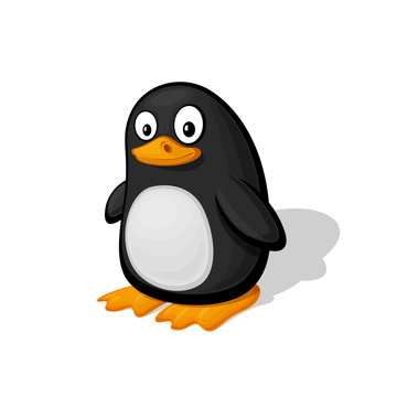 Funny cartoon penguin vector illustration. Zoo Animal and bird.