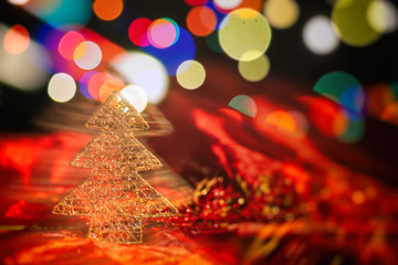 Christmas ornaments on a blur background