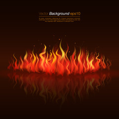 Inferno Background fire flame vector. Burning template.