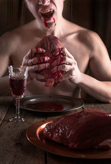Vampire with blood