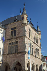 Town hall of Echternach with the flag of Luxemburg