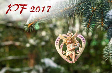 PF 2017 - Heart with angel, Christmas decoration