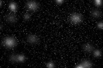 Snowfall on black background