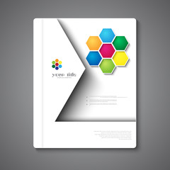 Abstract brochure template design with hexagons