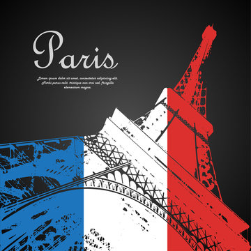 Eiffel tower France flag