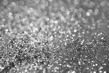 silver glitter glowing bokeh lights