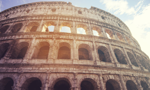 Colosseum in warm tones