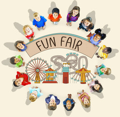 Fun Fair Amusement Enjoyment Happiness Joyful Concept