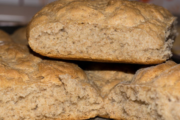 Home made bread, healty food, good diet - shallow DOF