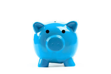 Blue piggy bank or money box