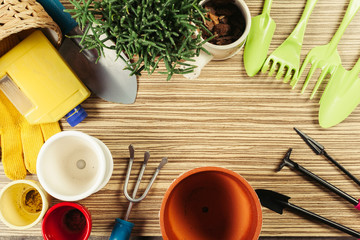 composition of garden tools