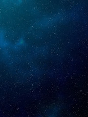 Planets over the nebulae in space