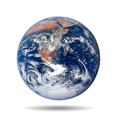 Realistic Earth with shadow vector eps10. Elements of this vector furnished by NASA - obrazy, fototapety, plakaty