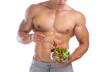 Gesunde Ernährung Salat essen Bodybuilding Bodybuilder Muskeln