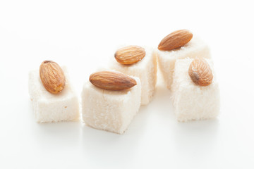 Tasty Turkish delight isolated on white