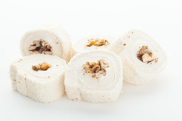 Tasty Turkish delight isolated on white