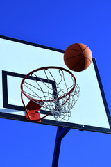 Basketball near basket