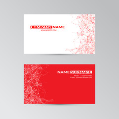 Vector template of business card with abstract elements