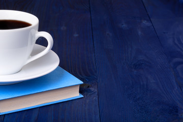 cup of coffee and a book