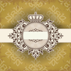 Vintage frame with crown