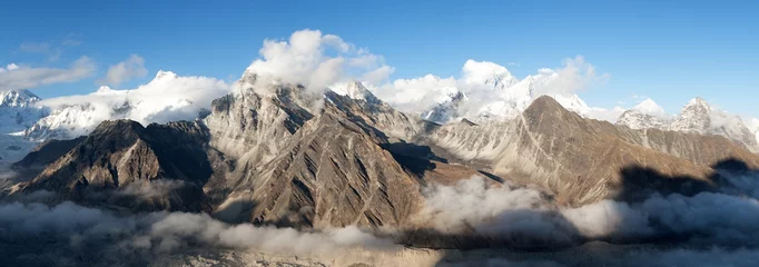 Cercles muraux Cho Oyu panorama of Mount Everest, Lhotse, Makalu and Cho Oyu