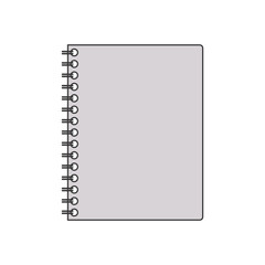 silhouette gray scale spiral notepad vector illustration