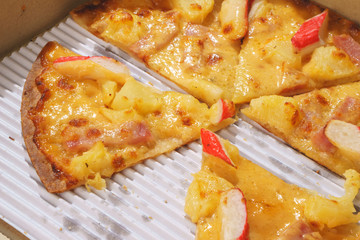 Italian pizza on white background