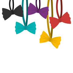 colorful ribbons hanging with tape vector illustration