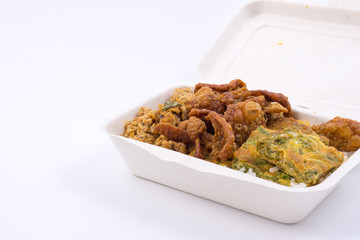 Thai food in plant fiber food box