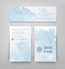 abstract watercolor style brochure design in blue