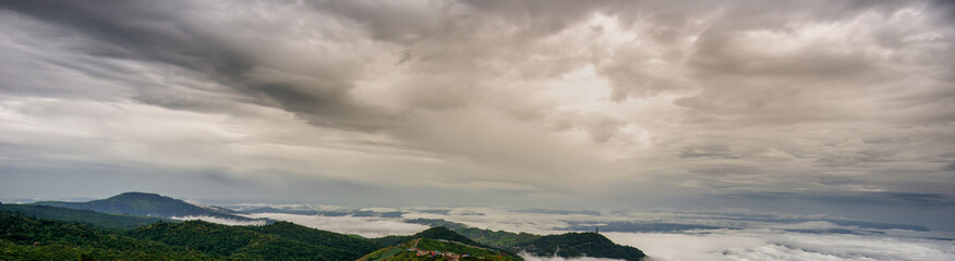 Fog in the mountains in Thailand