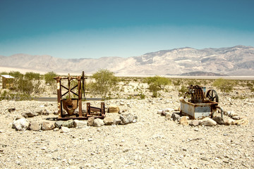 Fototapeta na wymiar Old devices in Death Valley