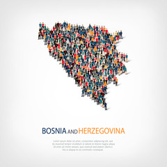 people map country Bosnia and Herzegovina vector